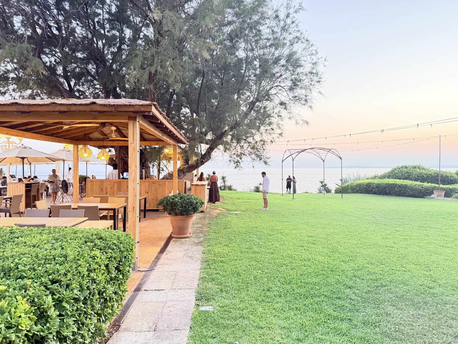 The lawn at sunset