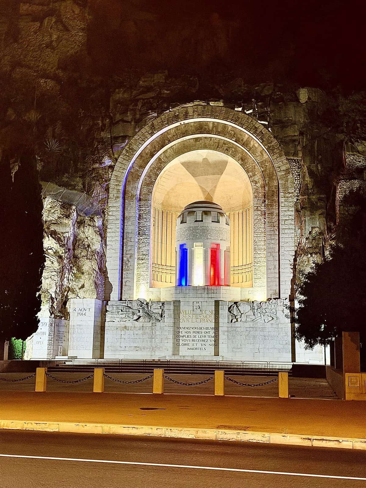 The Monument aux Morts at night
